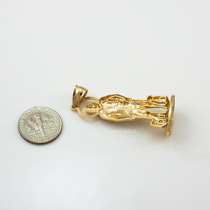 Gold St. Lazarus of Bethany Statuette Pendant
