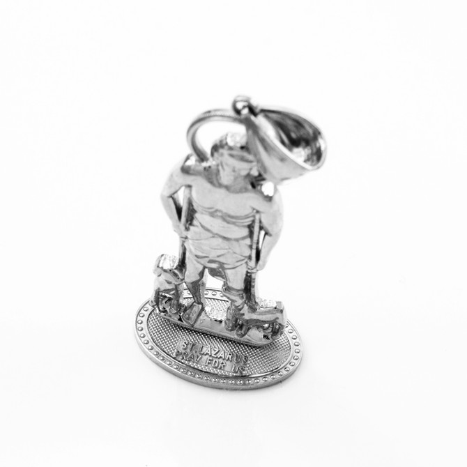 White Gold St. Lazarus of Bethany Statuette Pendant