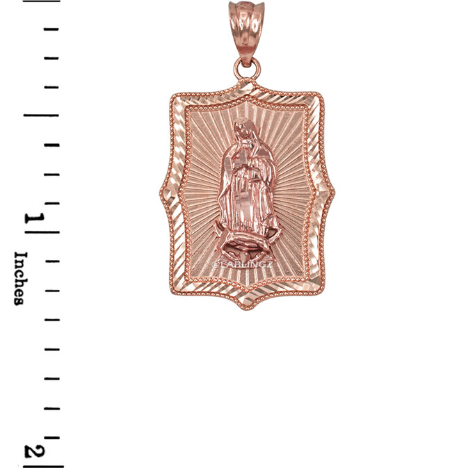 Virgin Mary Rose Gold DC Pendant Necklace