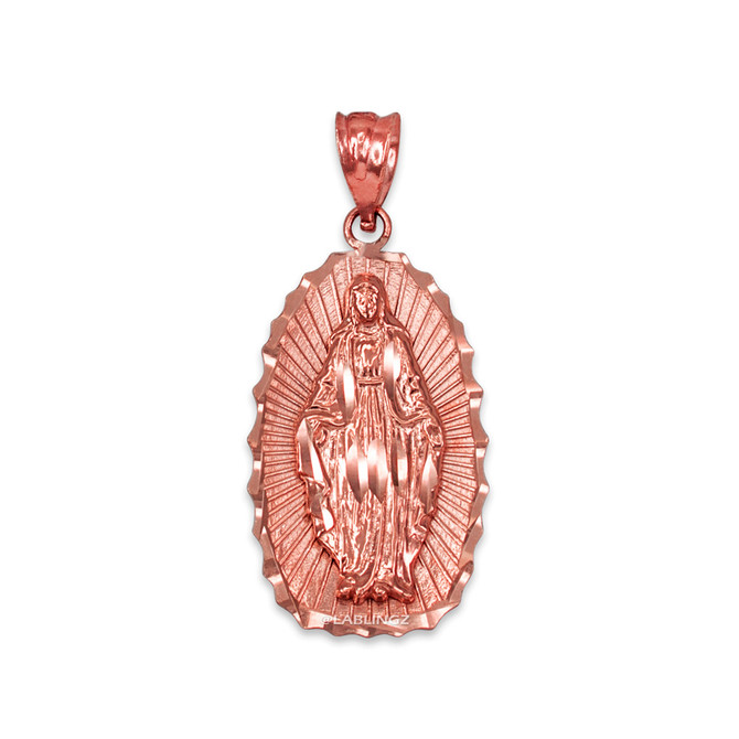 Rose Gold  Virgin Mary DC Pendant Necklace