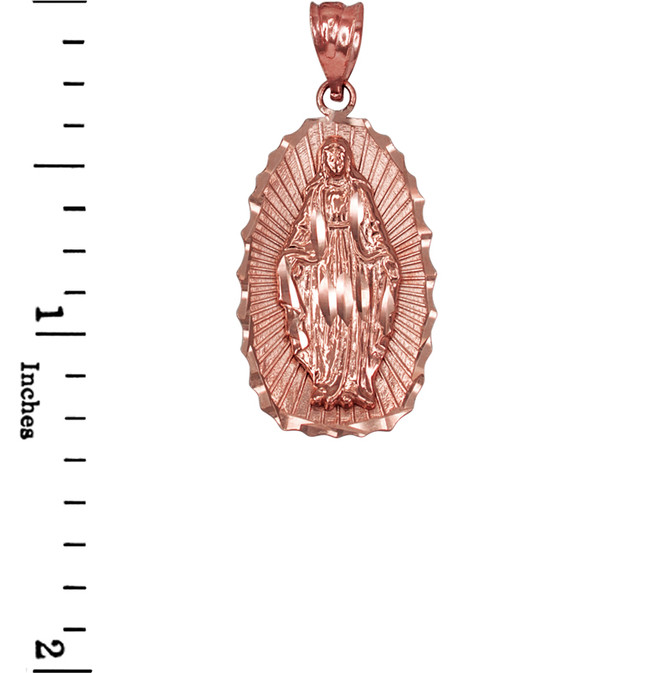 Rose Gold  Virgin Mary DC Pendant Necklace