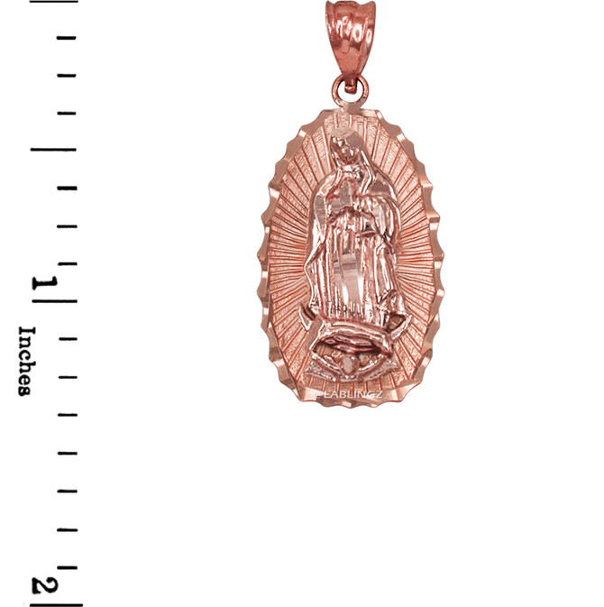Rose Gold Virgin Mary DC Pendant Necklace