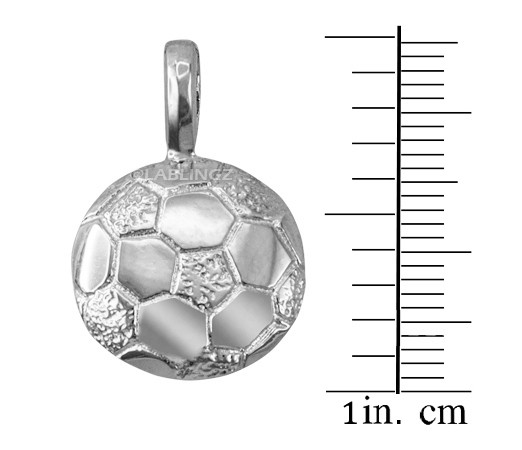 White Gold Soccer Ball Pendant Necklace