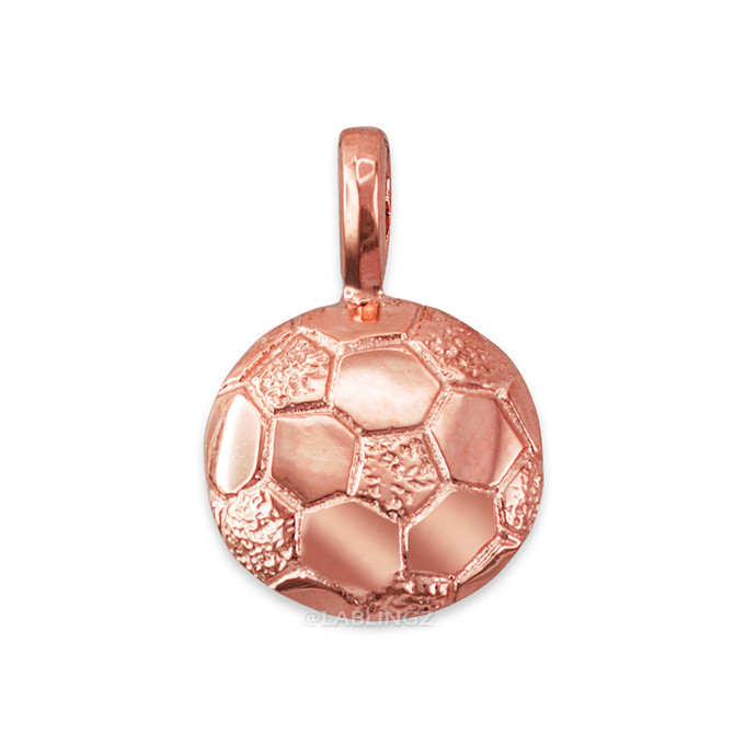 Rose Gold Soccer Ball Pendant Necklace