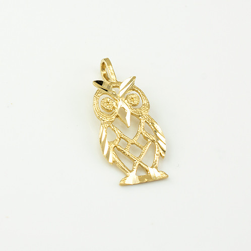 Yellow Gold Owl Filigree DC Charm Necklace