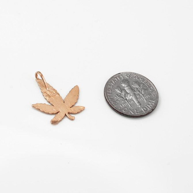 Rose Gold Marijuana Leaf Cannabis DC Charm Necklace