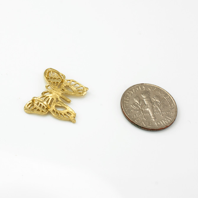 Yellow Gold Butterfly Filigree DC Charm Necklace