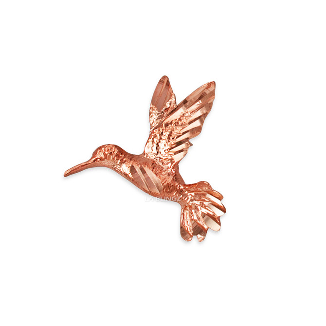 Rose Gold Flying Hummingbird DC Charm Necklace