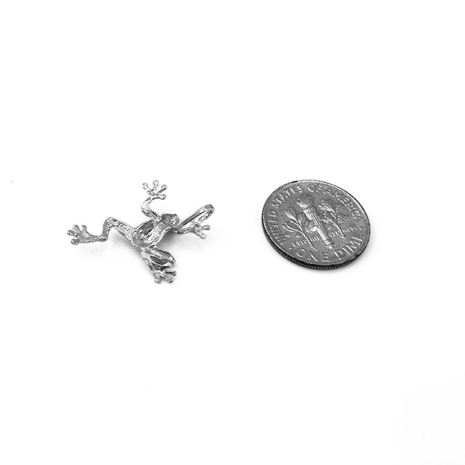 White Gold Frog DC Charm Necklace