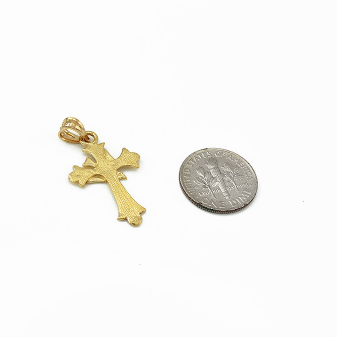 Yellow Gold Holy Spirit Dove Cross DC Charm Necklace