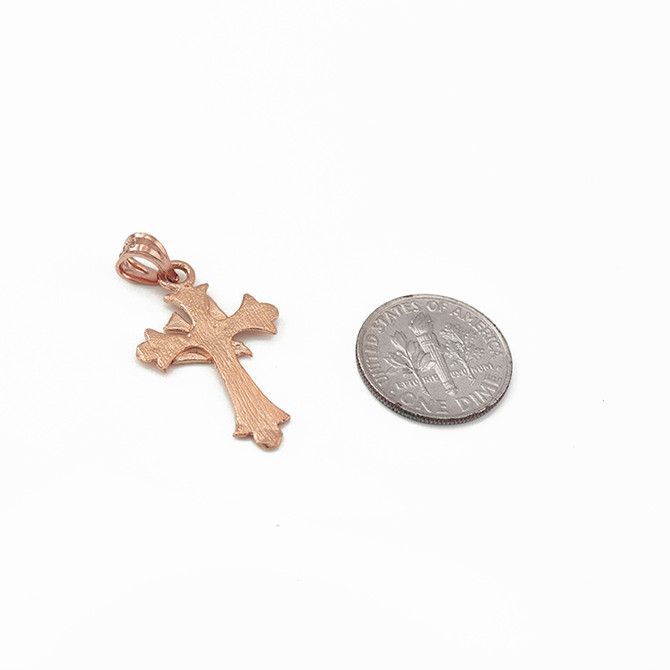 Rose Gold Holy Spirit Dove Cross DC Charm Necklace