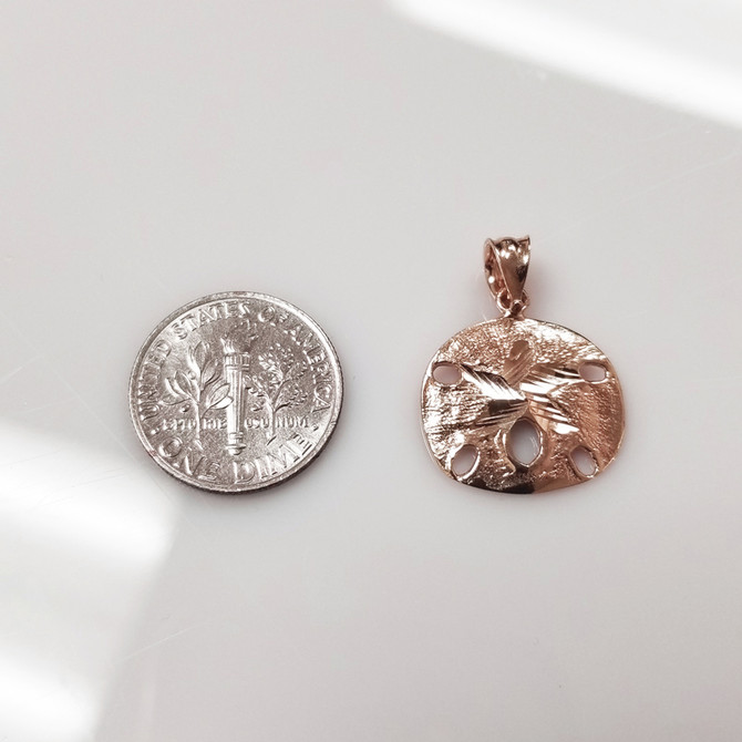 Rose Gold Sand Dollar DC Charm Necklace