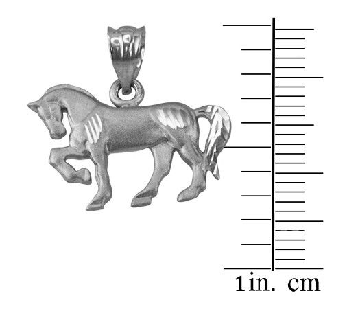 Satin DC White Gold Horse Charm Necklace