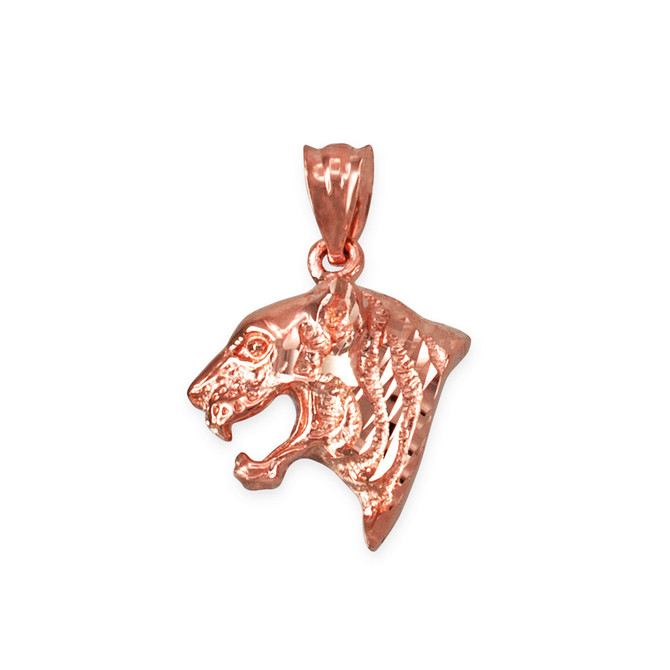 Rose Gold Tiger Head DC Charm Necklace