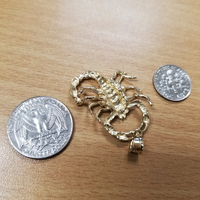 Yellow Gold Mens Scorpion DC Pendant