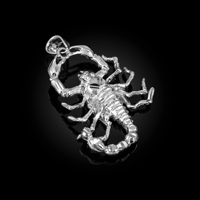 White Gold Mens Scorpion DC Pendant