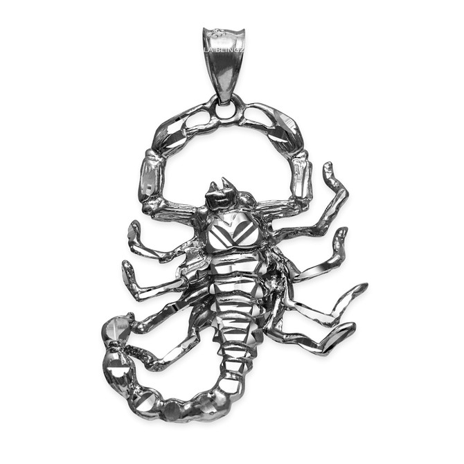 White Gold Mens Scorpion DC Pendant