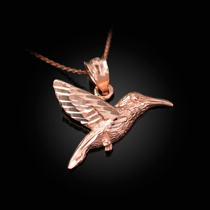 Rose Gold Hummingbird DC Charm Necklace