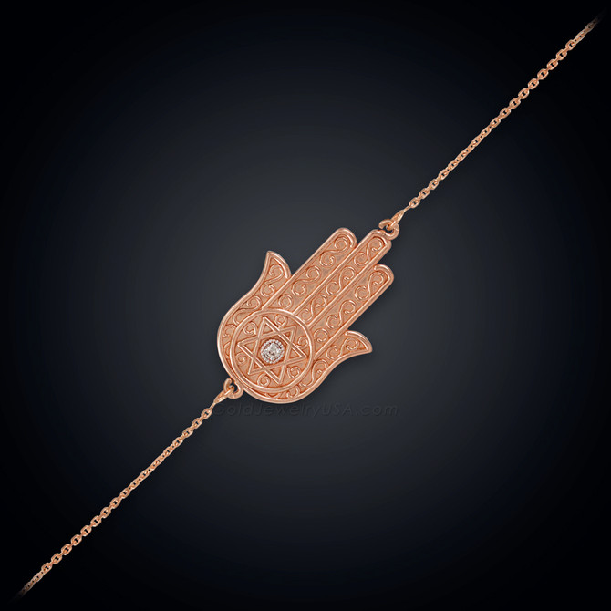rose gold diamond hamsa bracelet