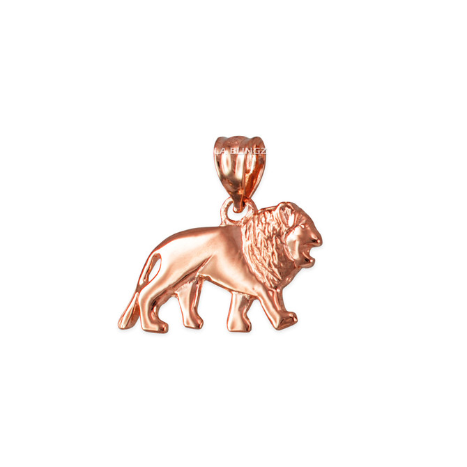 Rose Gold Tiny Lion Charm Necklace