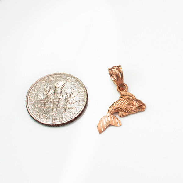 Rose Gold Tiny Goldfish Charm Necklace