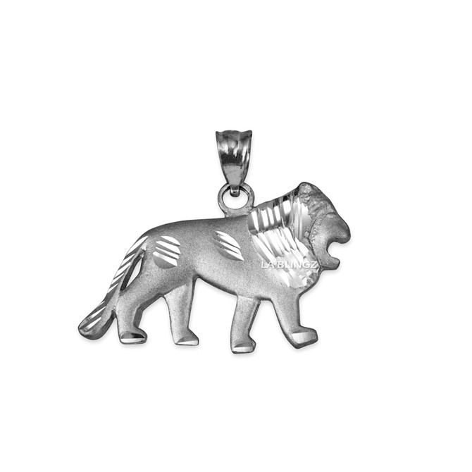 White Matte Gold Lion DC Pendant Necklace