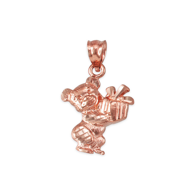 Rose Gold Cute Teddy Bear Gift Box DC Charm Necklace
