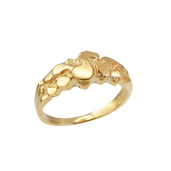 Yellow Gold Nugget Wedding Band Ring