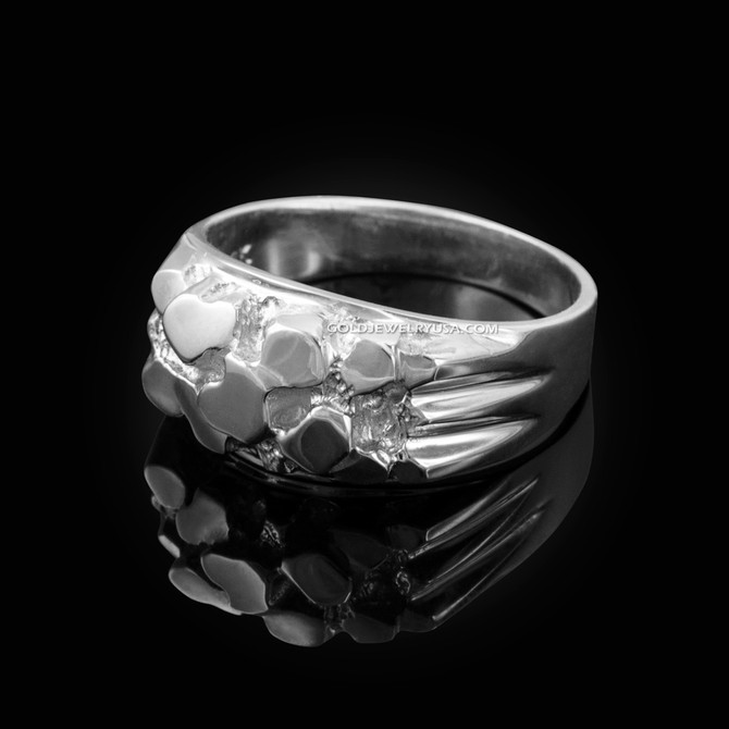 White Gold Midsize Nugget Ring