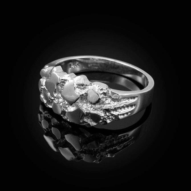 White Gold Elegant Nugget Ring