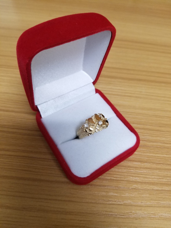 Yellow Gold Elegant CZ Nugget Ring