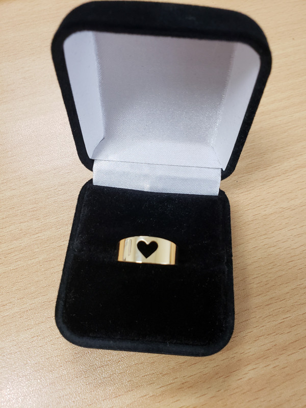 Polished Gold Open Heart Ring Band