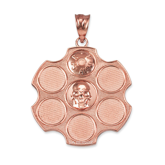 Rose Gold Russian Roulette Pendant Necklace