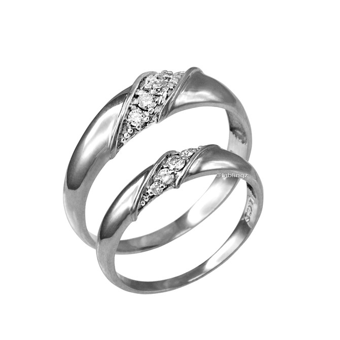 4MM Womens Diamond Wedding Band in White Gold