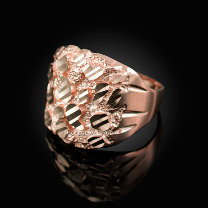Rose Gold Sparkle Cut Nugget Ring