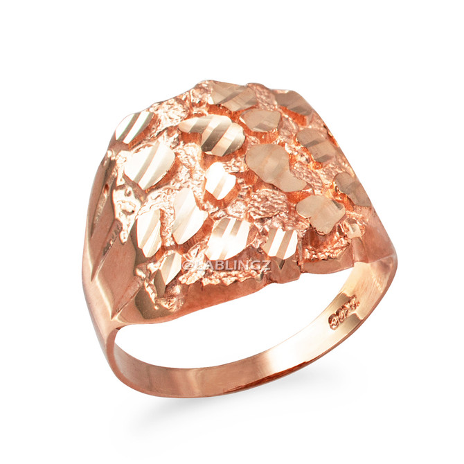 Rose Gold Sparkle Cut Nugget Ring