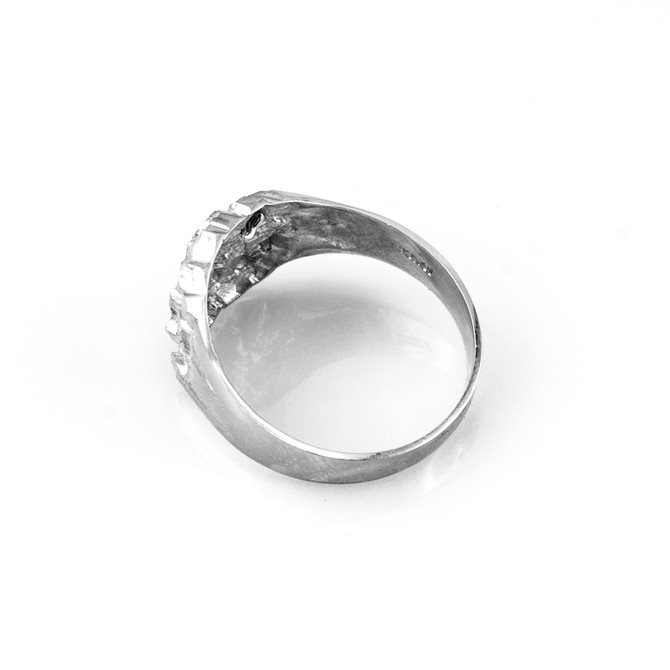 White Gold Midsize Sparkle Cut Nugget Ring