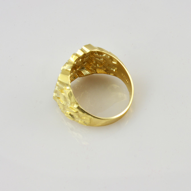 Yellow Gold Mens DC Nugget Ring