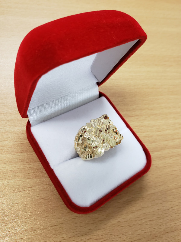 Yellow Gold Mens DC Nugget Ring