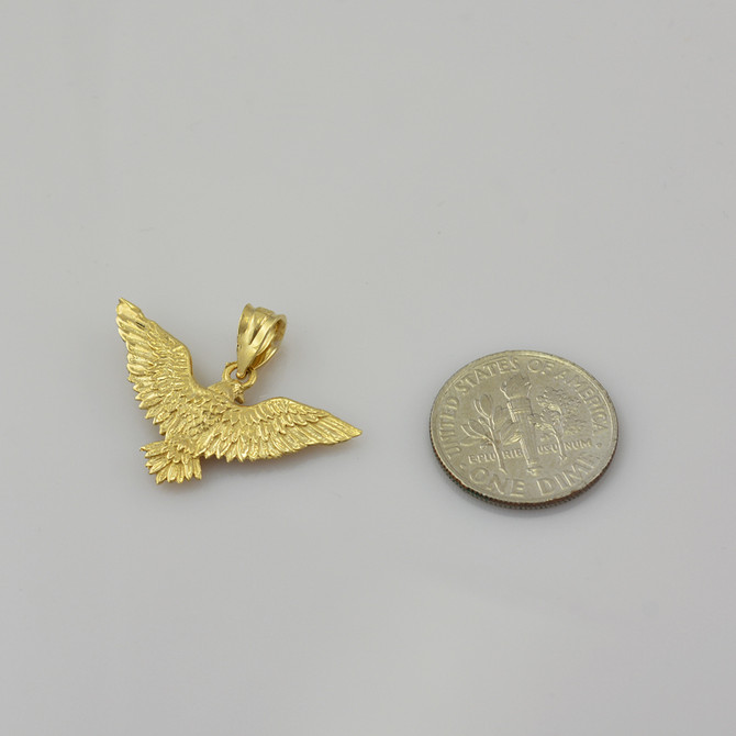 Yellow Gold Falcon Eagle DC Pendant Necklace