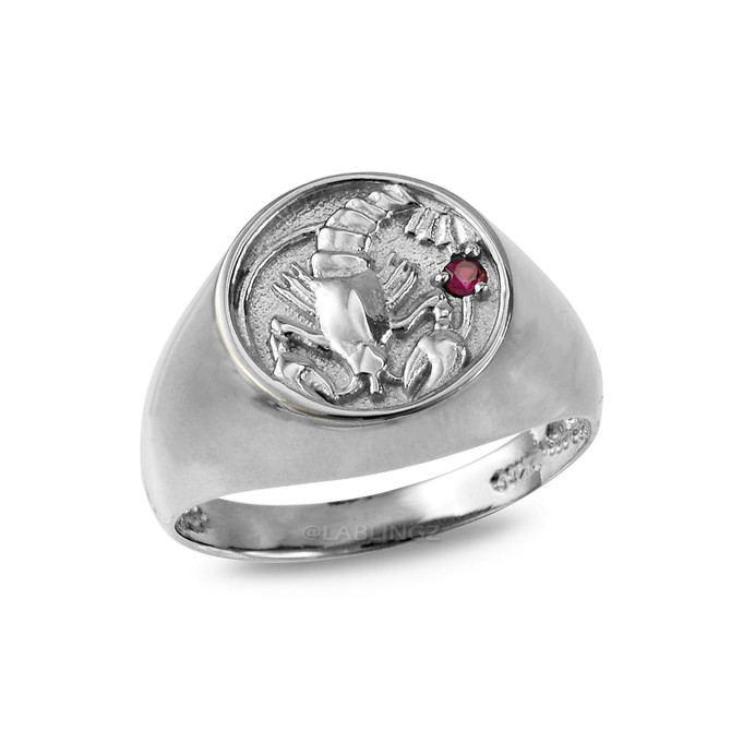White Gold Genuine Birthstone Zodiac Ring