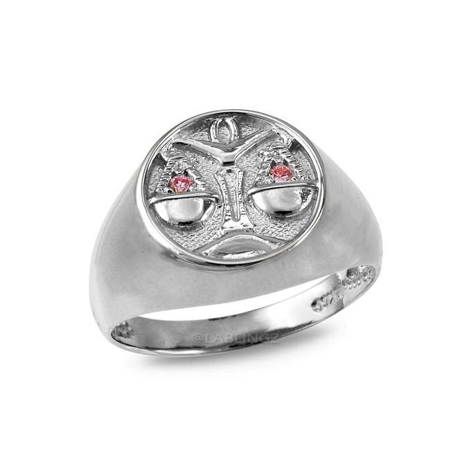 White Gold Genuine Birthstone Zodiac Ring