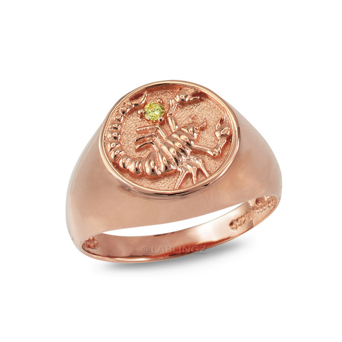 Rose Gold Genuine Birthstone Zodiac Ring
