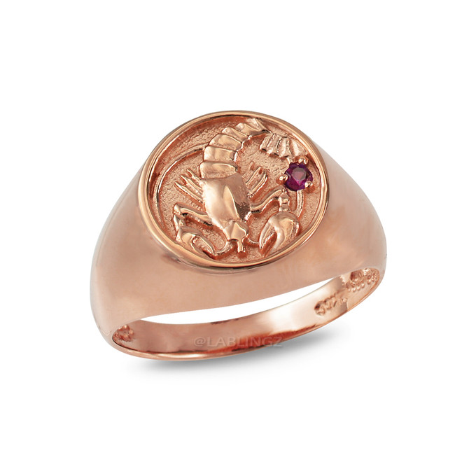 Rose Gold Genuine Birthstone Zodiac Ring