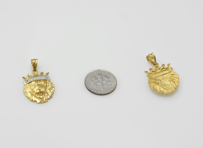 Yellow Gold Lion King Charm Necklace