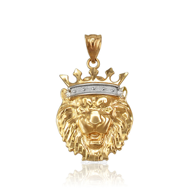Yellow Gold Lion King Charm Necklace