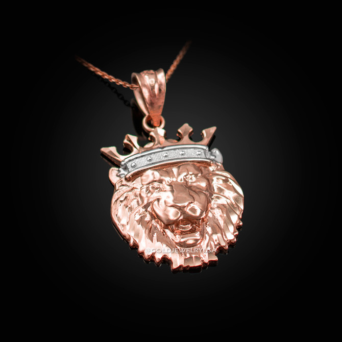 Rose Gold Lion King Charm Necklace