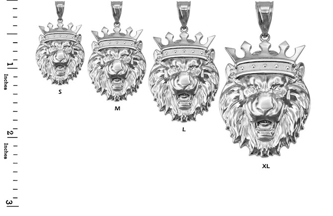 White Gold Lion King Pendant (S/M/L/XL)