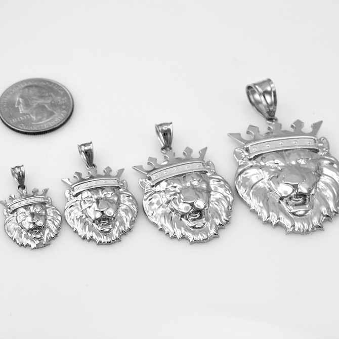 White Gold Lion King Pendant (S/M/L/XL)