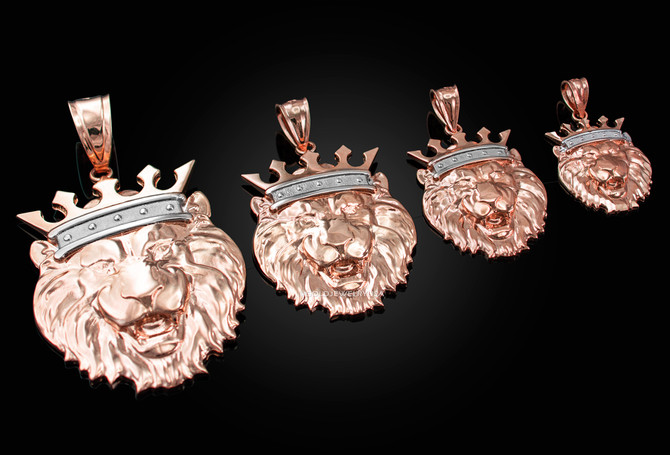 Rose Gold Lion King Pendant (S/M/L/XL)
